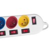 Maclean power strip, 5 socket extension cable, with switches, 250VAC/10A, 1.5m, MCE204 M/W Maclean power strip, 5 socket extension cable, with switches, 250VAC/10A, 1.5m, MCE204 M/W