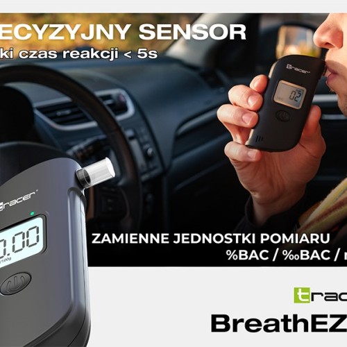 Tracer BreathEZ-1 Semiconductor Breathalyser, Black Tracer BreathEZ-1 Semiconductor Breathalyser, Black