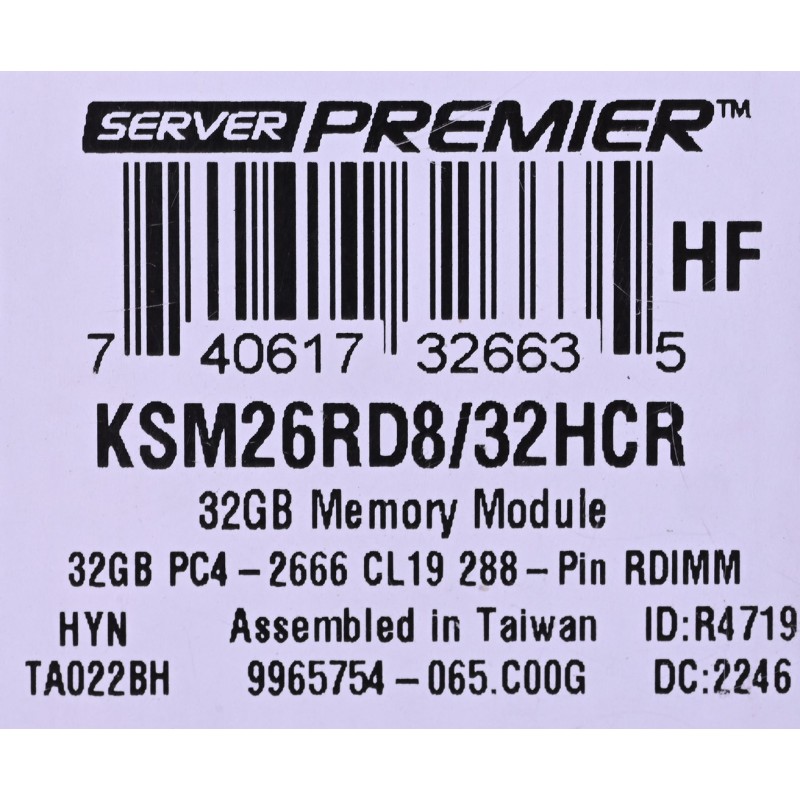 Kingston RDIMM 32GB DDR4 2Rx8 Hynix C Rambus 2666MHz PC4-21300 KSM26RD8/32HCR