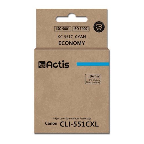 Actis KC-551C ink (replacement for Canon CLI-551C; Standard; 12 ml; cyan (with chip) Actis KC-551C ink (replacement for Canon CLI-551C; Standard; 12 ml; cyan (with chip)