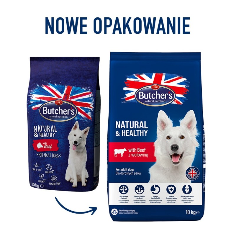 BUTCHER'S Natural&Healthy with beef - dry dog food - 10 kg BUTCHER'S Natural&Healthy with beef - dry dog food - 10 kg