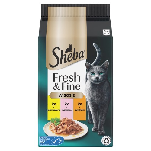 Sheba Fresh & Fine Mini Meat Dishes in Sauce 6 x 50g Sheba Fresh & Fine Mini Meat Dishes in Sauce 6 x 50g