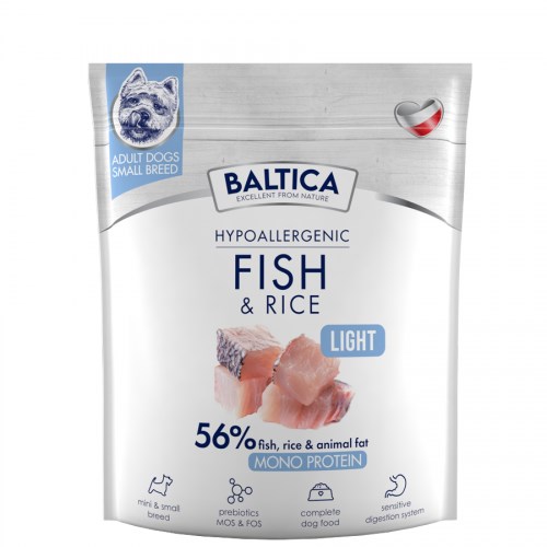 BALTICA Nutraceutic Hypoallergenic Light S Fish with rice - dry dog food - 1kg BALTICA Nutraceutic Hypoallergenic Light S Fish with rice - dry dog food - 1kg