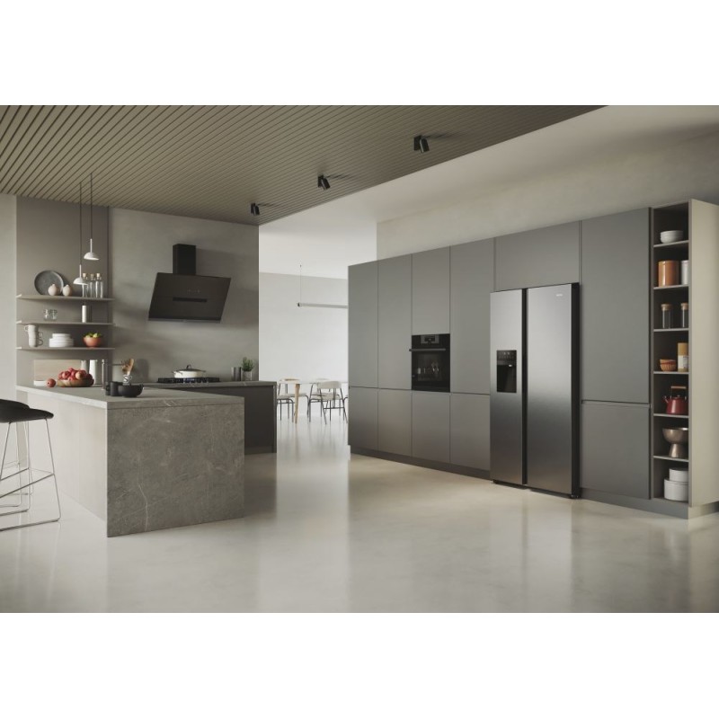 Haier SBS 90 Serie 5 HSR5918DIMP Free-standing double-sided fridge-freezer combination 511 l D Platinum, stainless steel