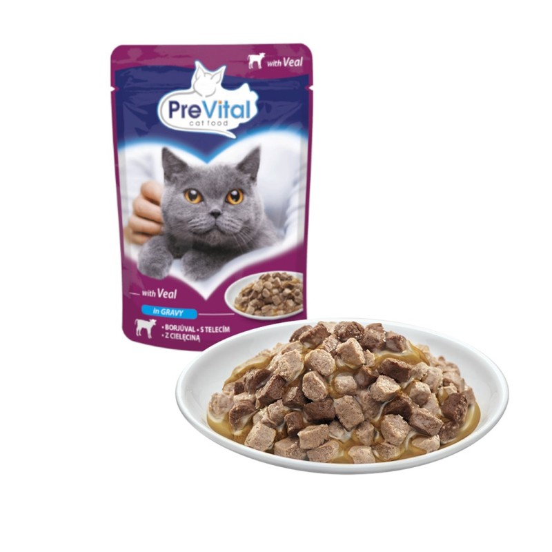 PREVITAL Veal in gravy - wet cat food - 100g PREVITAL Veal in gravy - wet cat food - 100g