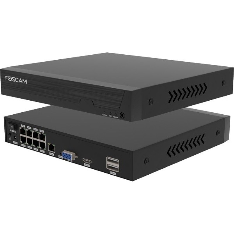 Network video recorder FOSCAM FN9108HE 8-channel 5MP POE NVR Black Network video recorder FOSCAM FN9108HE 8-channel 5MP POE NVR Black
