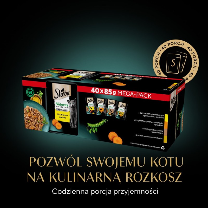 SHEBA Nature's Collection Poultry Flavors in jelly - wet cat food - 40 x 85g SHEBA Nature's Collection Poultry Flavors in jelly - wet cat food - 40 x 85g