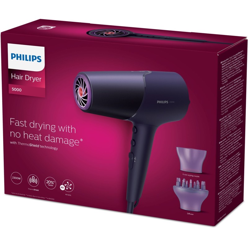Philips 5000 series BHD514/00 hair dryer 2300 W Violet