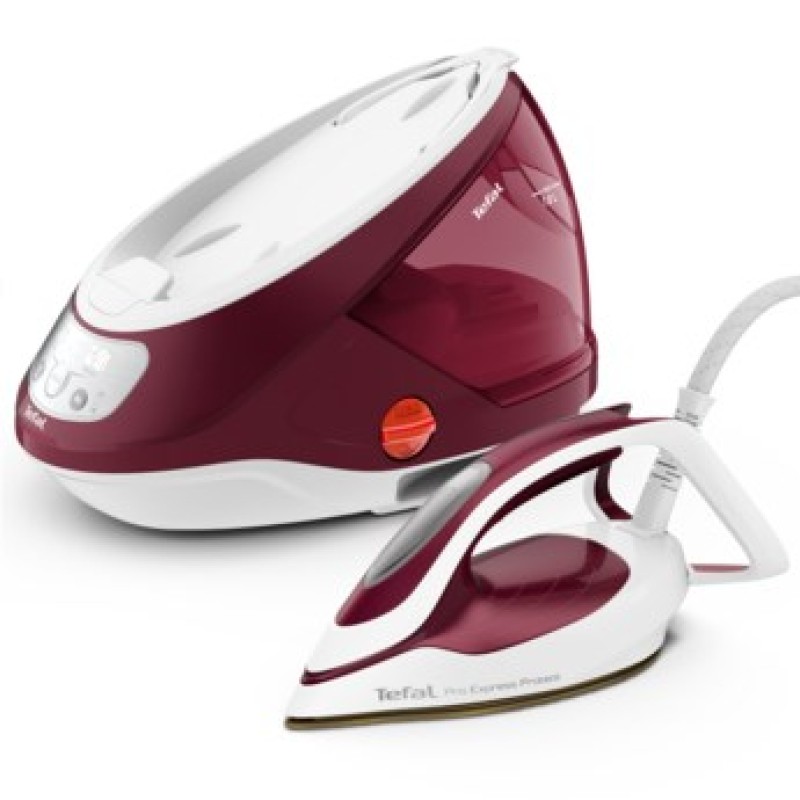 Tefal GV9220 steam ironing station 2600 W Durilium AirGlide Autoclean soleplate Burgundy, White Tefal GV9220 steam ironing station 2600 W Durilium AirGlide Autoclean soleplate Burgundy, White