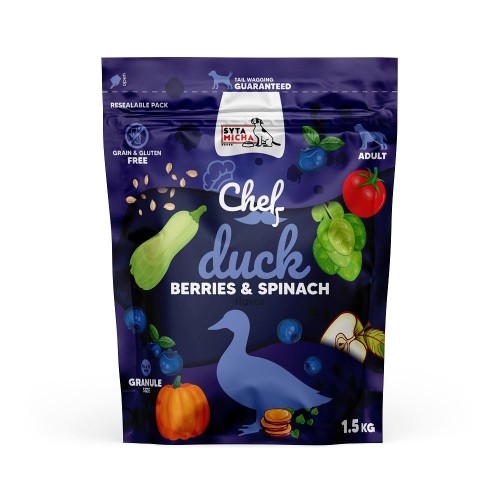 SYTA MICHA Chef Duck, berries and spinach - dry dog food - 1,5kg SYTA MICHA Chef Duck, berries and spinach - dry dog food - 1,5kg