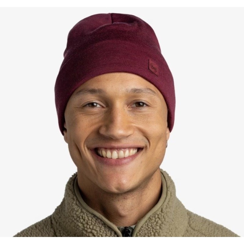 Buff Midweight Merino Wool Hat Red