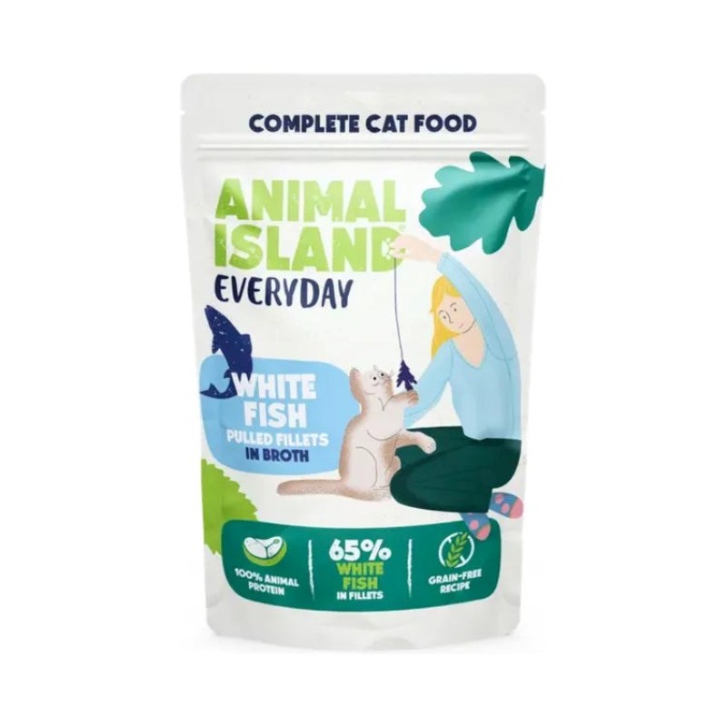 ANIMAL ISLAND Everyday White fish fillets in broth - wet cat food - 12 x 85g ANIMAL ISLAND Everyday White fish fillets in broth - wet cat food - 12 x 85g