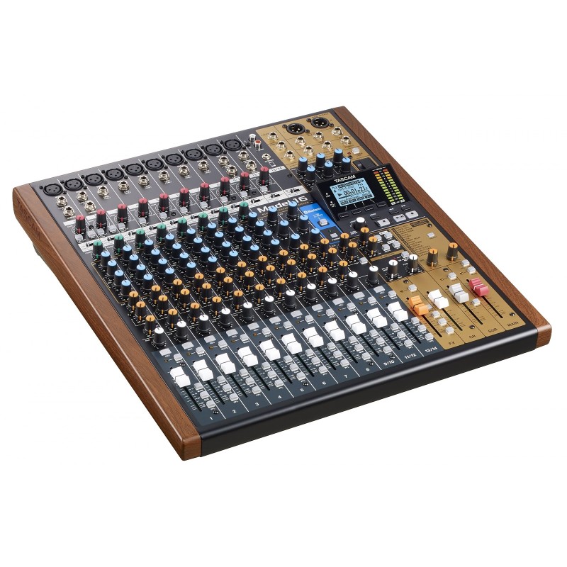 Tascam MODEL 16 audio mixer 16 channels 20 - 30000 Hz Black, Gold, Wood Tascam MODEL 16 audio mixer 16 channels 20 - 30000 Hz Black, Gold, Wood