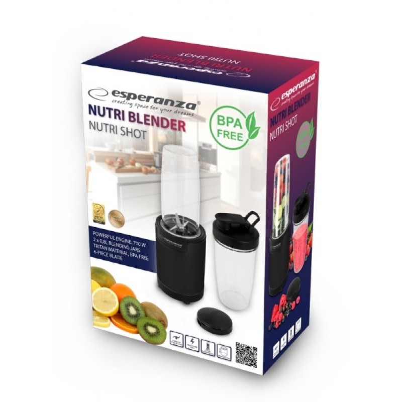 Esperanza EKM029 Nutri blender / Personal blender 6in1 700W Black Esperanza EKM029 Nutri blender / Personal blender 6in1 700W Black