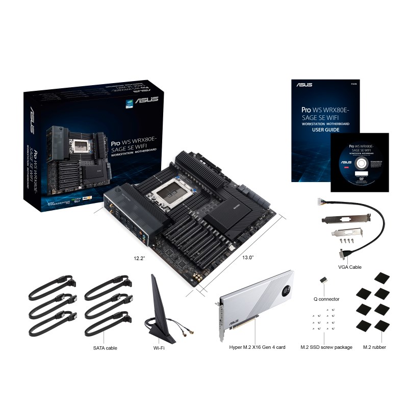 ASUS WRX80E-SAGE SE WIFI AMD WRX80 Socket SP3 Extended ATX ASUS WRX80E-SAGE SE WIFI AMD WRX80 Socket SP3 Extended ATX