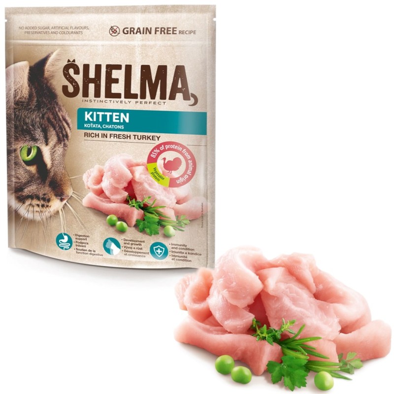 SHELMA Kitten Rich in turkey - dry cat food - 750g