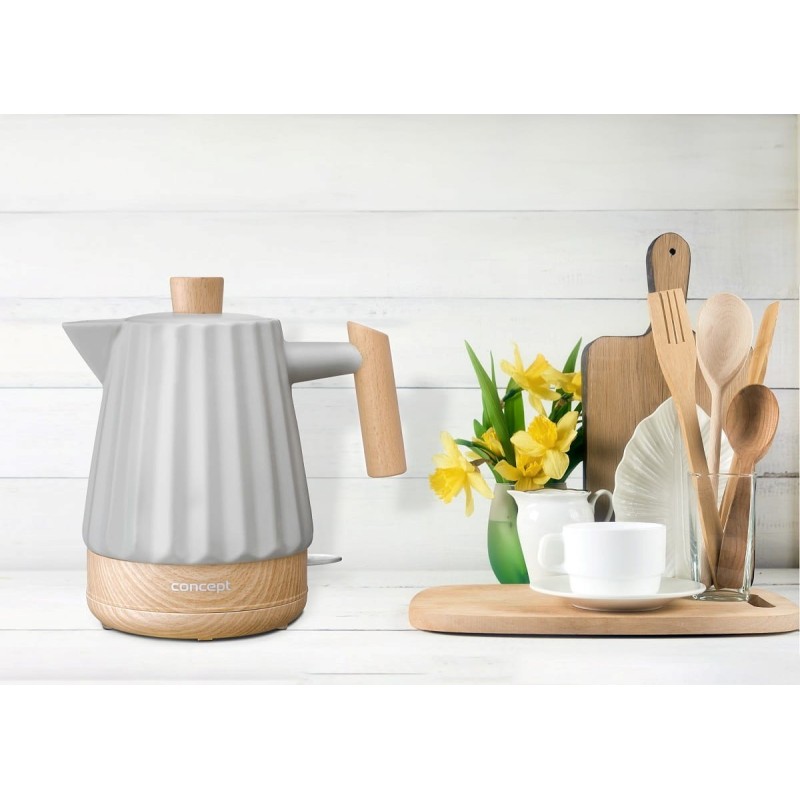 Concept RK0091 Ceramic electric kettle 1.5 l Light grey Concept RK0091 Ceramic electric kettle 1.5 l Light grey