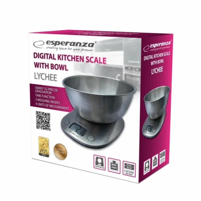 Esperanza EKS008 Electronic kitchen scale with a bowl Esperanza EKS008 Electronic kitchen scale with a bowl
