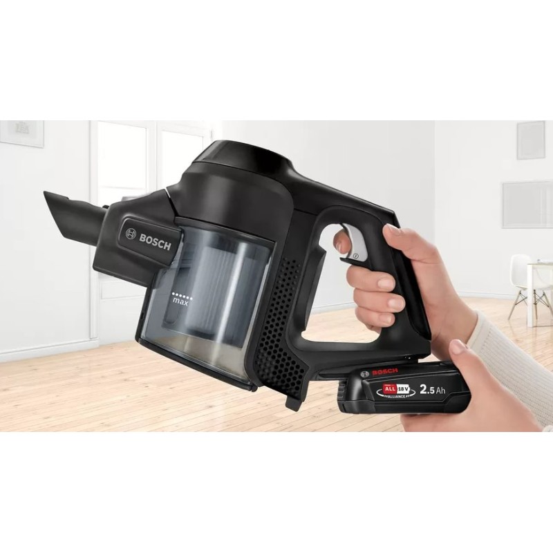 Bosch Serie 6 BBS611BSC stick vacuum/electric broom 2-in-1 stick vacuum Battery Dry Bagless Black 2.5 Ah Bosch Serie 6 BBS611BSC stick vacuum/electric broom 2-in-1 stick vacuum Battery Dry Bagless Black 2.5 Ah