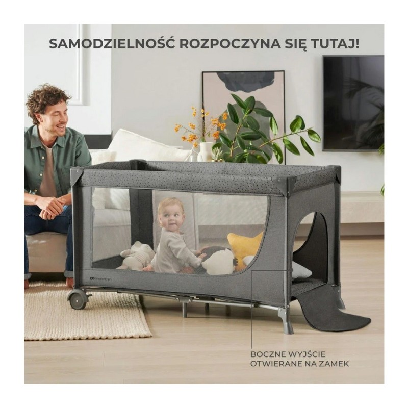 Kinderkraft Joy 2 travel cot, beige