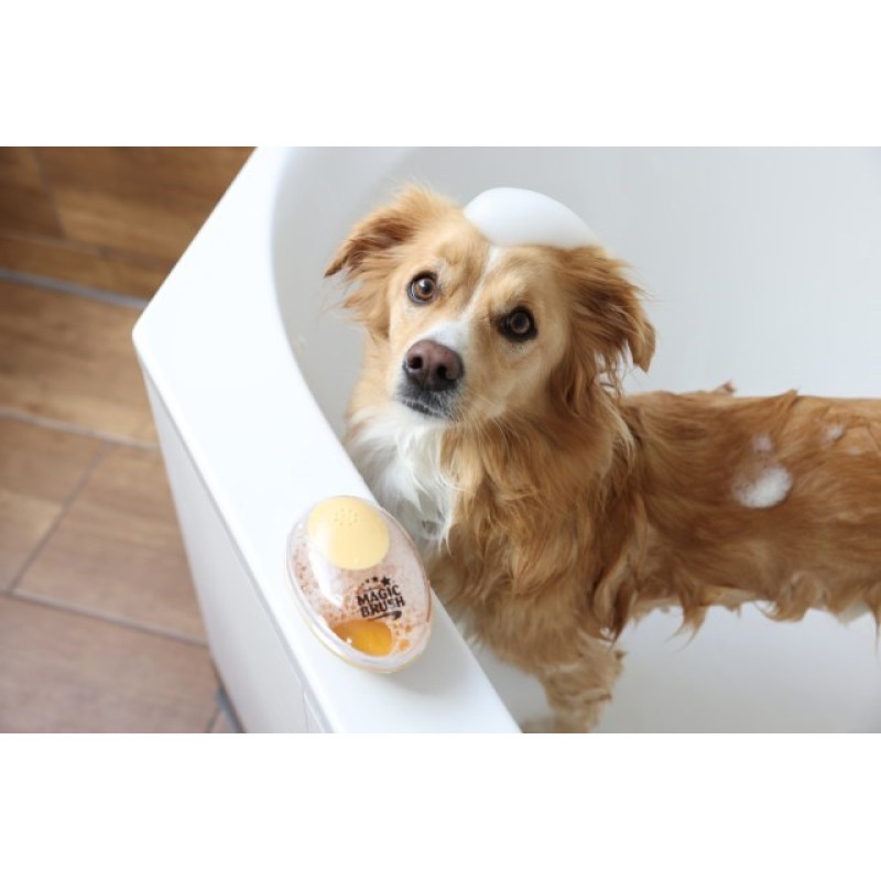 KERBL MagicBrush Bath Brush for Dogs and Cats with 100 ml Container - 11.5x7.5 cm KERBL MagicBrush Bath Brush for Dogs and Cats with 100 ml Container - 11.5x7.5 cm