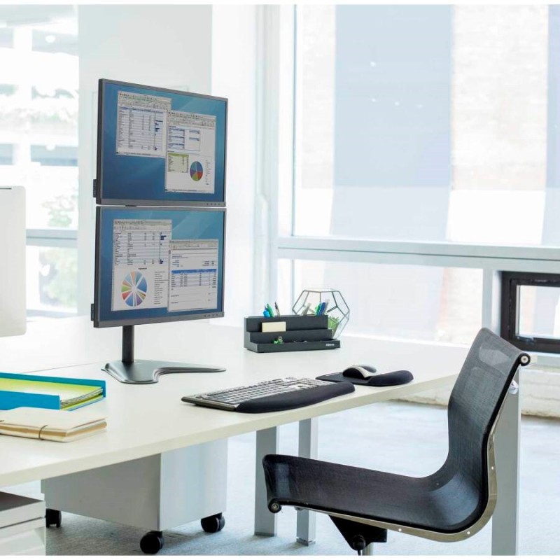 Fellowes Ergonomics freestanding arm for 2 monitors - Seasa vertical - former Professional Series™ Fellowes Ergonomics freestanding arm for 2 monitors - Seasa vertical - former Professional Series™