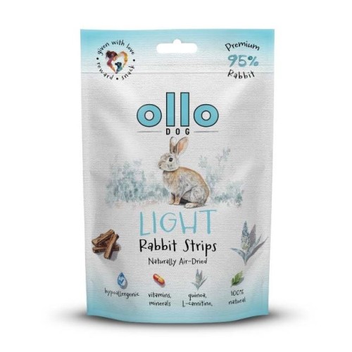 OLLO Air-Dried Light Rabbit strips - dog treat - 80g OLLO Air-Dried Light Rabbit strips - dog treat - 80g