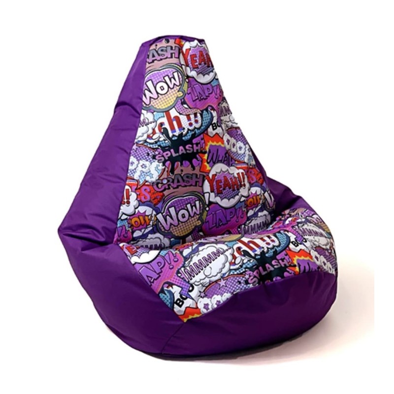 Sako bag pouffe Pear print purple-WOW L 105 x 80 cm Sako bag pouffe Pear print purple-WOW L 105 x 80 cm