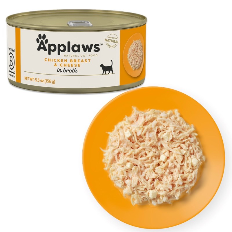APPLAWS Natural Cat Food Chicken breast with cheese - wet cat food - 156g APPLAWS Natural Cat Food Chicken breast with cheese - wet cat food - 156g