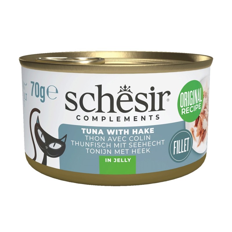 SCHESIR Complements Tuna with hake in jelly - wet cat food - 70g SCHESIR Complements Tuna with hake in jelly - wet cat food - 70g