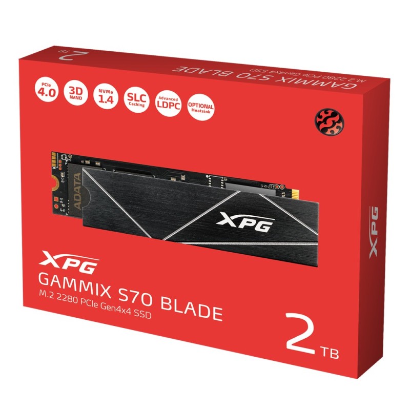 XPG GAMMIX S70 Blade M.2 2000 GB PCI Express 4.0 3D NAND NVMe XPG GAMMIX S70 Blade M.2 2000 GB PCI Express 4.0 3D NAND NVMe