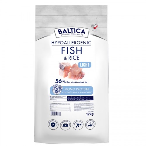BALTICA Nutraceutic Hypoallergenic Light L/XL Fish with rice - dry dog food - 12kg BALTICA Nutraceutic Hypoallergenic Light L/XL Fish with rice - dry dog food - 12kg