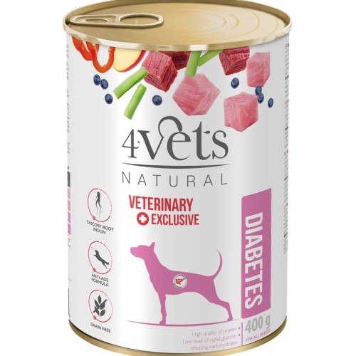4VETS Natural Diabetes Dog  - wet dog food - 400 g 4VETS Natural Diabetes Dog  - wet dog food - 400 g