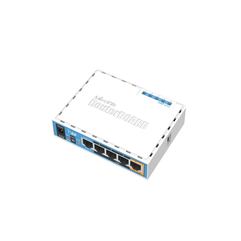 Router WiFi 4 Mikrotik hAP (RB951Ui-2nD) 2,4GHz(2x2) 5p Router WiFi 4 Mikrotik hAP (RB951Ui-2nD) 2,4GHz(2x2) 5p