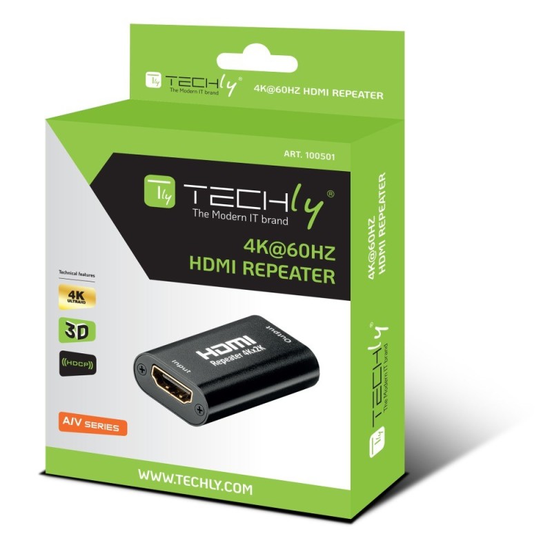 Techly HDMI 2.0 4K UHD 3D Repeater Up to 40m Techly HDMI 2.0 4K UHD 3D Repeater Up to 40m