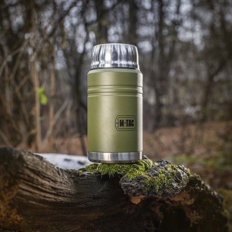 M-Tac UN-R02-750A Food thermos with foldable stainless steel spoon, 750 ml, olive green M-Tac UN-R02-750A Food thermos with foldable stainless steel spoon, 750 ml, olive green
