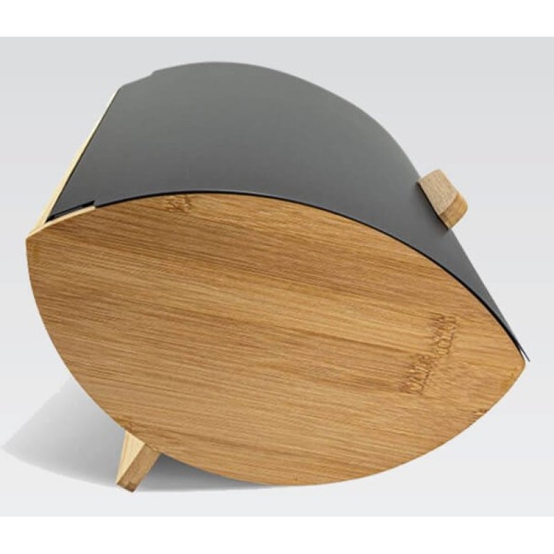Maestro MR-1775-BLACK bread box Other Black, Wood Bamboo, Metal