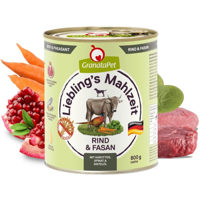 GRANATAPET Liebling's Mahlzeit Beef and pheasant - wet dog food - 800g