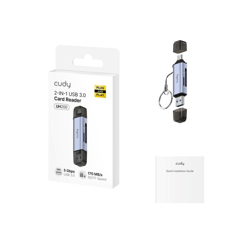 CUDY UH200 2-in-1 USB 3.0 card reader CUDY UH200 2-in-1 USB 3.0 card reader