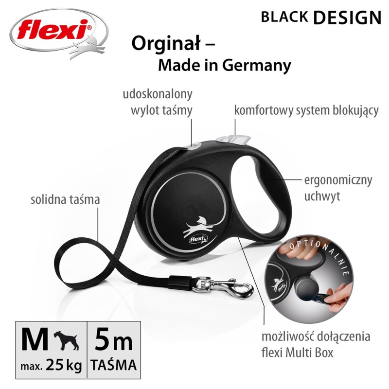 Flexi Black Design M 5 m Dog Retractable lead Flexi Black Design M 5 m Dog Retractable lead