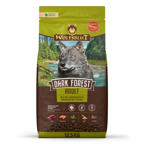 WOLFSBLUT Dark Forest Venison with sweet potatoes - dry dog food - 12,5kg
