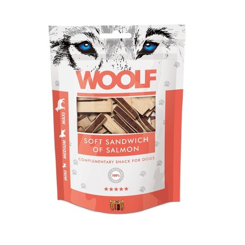 WOOLF Soft Sandwich of Salmon - dog treat - 100g WOOLF Soft Sandwich of Salmon - dog treat - 100g