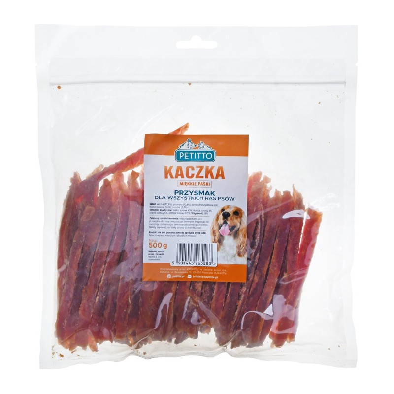PETITTO Duck Soft stripes - dog treat - 500 g PETITTO Duck Soft stripes - dog treat - 500 g