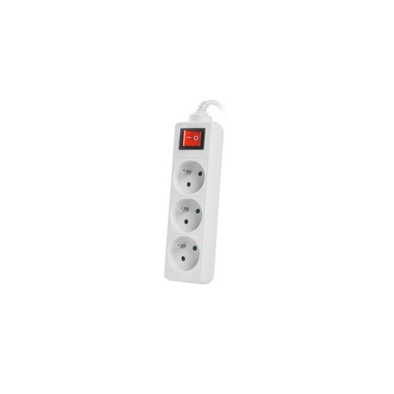 LANBERG POWER STRIP 3M WHITE, 3X 230V PL, WITH SWITCH LANBERG POWER STRIP 3M WHITE, 3X 230V PL, WITH SWITCH