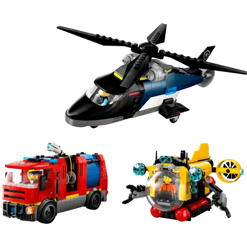 LEGO CITY 60462 Helicopter, Fire Truck and Submarine Remix LEGO CITY 60462 Helicopter, Fire Truck and Submarine Remix
