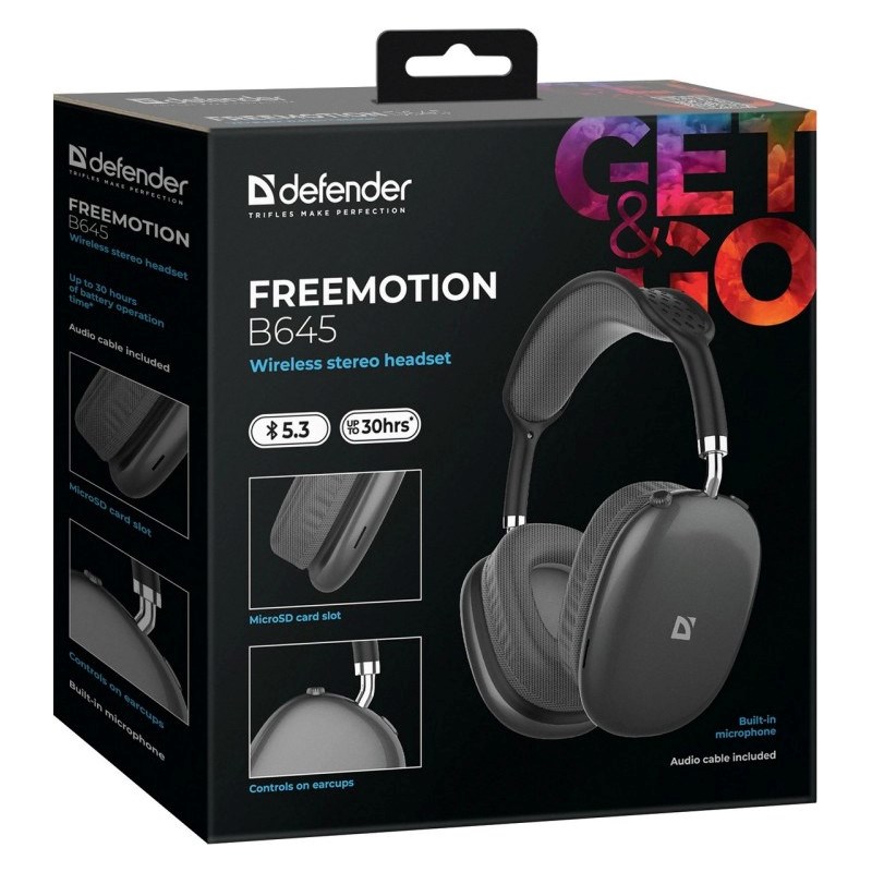 HEADPHONES DEFENDER BLUETOOTH FREEMOTION B645 BLACK