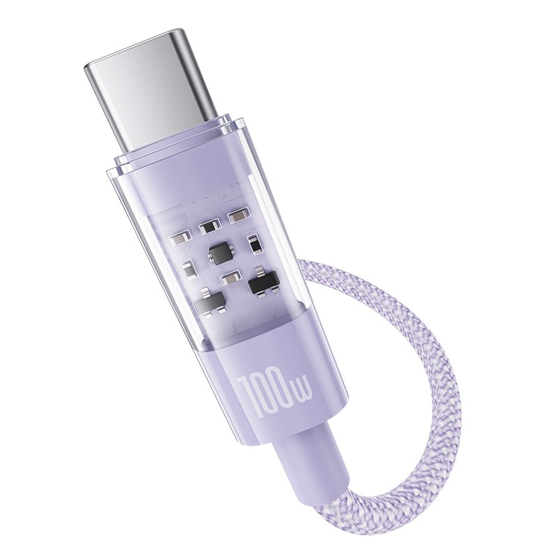 Baseus Gem USB C to USB C fast charging cable 2 m 100 W Purple Baseus Gem USB C to USB C fast charging cable 2 m 100 W Purple
