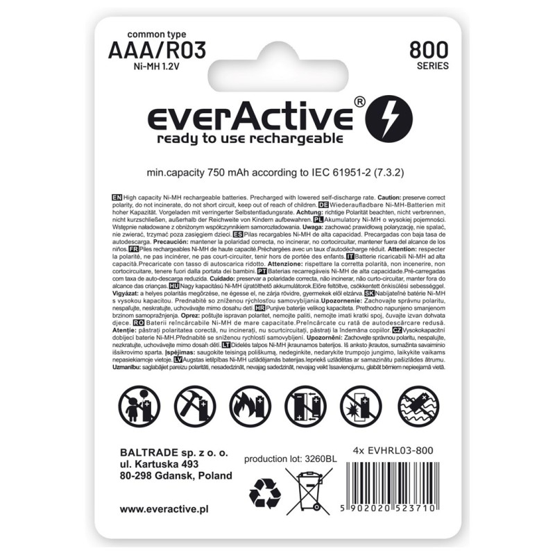 PANASONIC ENELOOP LITE AAA 550mAh 4 szt PANASONIC ENELOOP LITE AAA 550mAh 4 szt