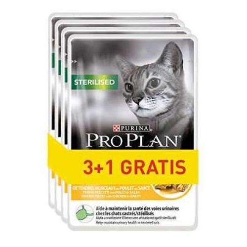 PURINA Pro Plan Sterilised Chicken - wet cat food - 85g 3+1