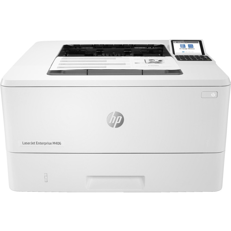 HP LaserJet Enterprise M406dn, Black and white, Printer for Business, Print, Compact Size; Strong Security; Two-sided printing; Energy Efficient; Front-facing USB printing HP LaserJet Enterprise M406dn, Black and white, Printer for Business, Print, Compact Size; Strong Security; Two-sided printing; Energy Efficient; Front-facing USB printing